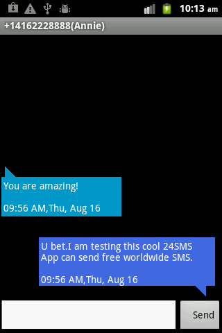 24SMS - Free International SMS - screenshot