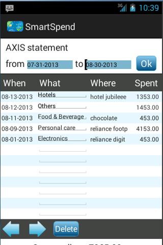 SmartSpend Screen 2