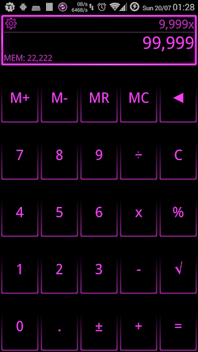 SCalc Neon Pink theme