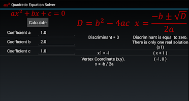 Quadratic Equation Solver APK Ekran Görüntüsü Küçük Resim #3