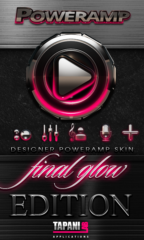Android application Poweramp skin Raspberry Glow screenshort
