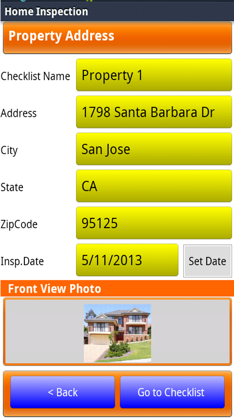 Home Inspection (License Key) Screen 2