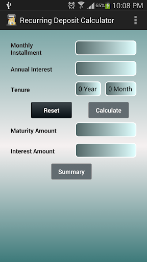 Recurring Deposit Calculator