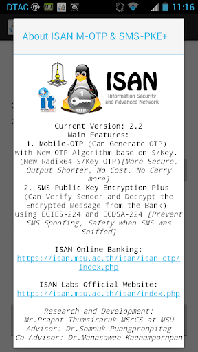 ISAN M-OTP and SMS-PKE+