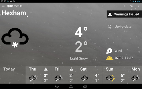 BBC Weather screenshot for Android