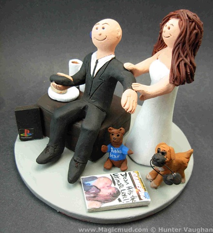Playstation Wedding Cake Topper but this good natured wife to be is 