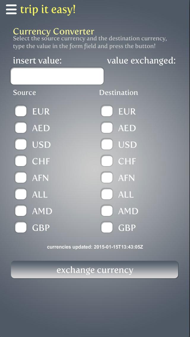 Trip It Easy! Screen 2