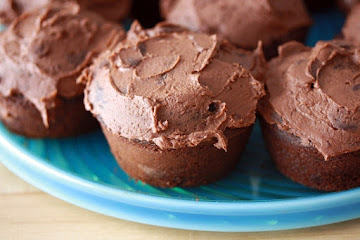 Chocolate Chocolate Chip Cupcakes with Chocolate Sour Cream Frosting