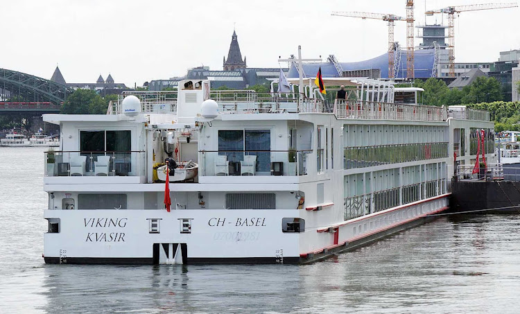 The river cruise ship Viking Kvasir in Cologne, Germany.