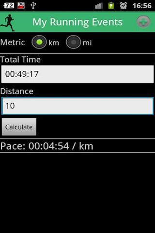 My Runnings + Pace Calc