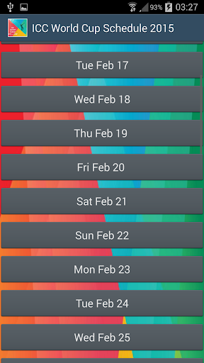 ICC World Cup Schedule 2015