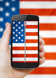 US Flag Zipper Lock Screen poster 9