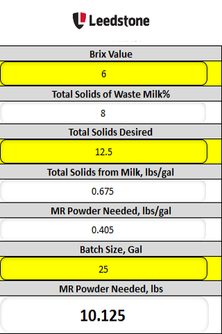Milk Solids Calculator