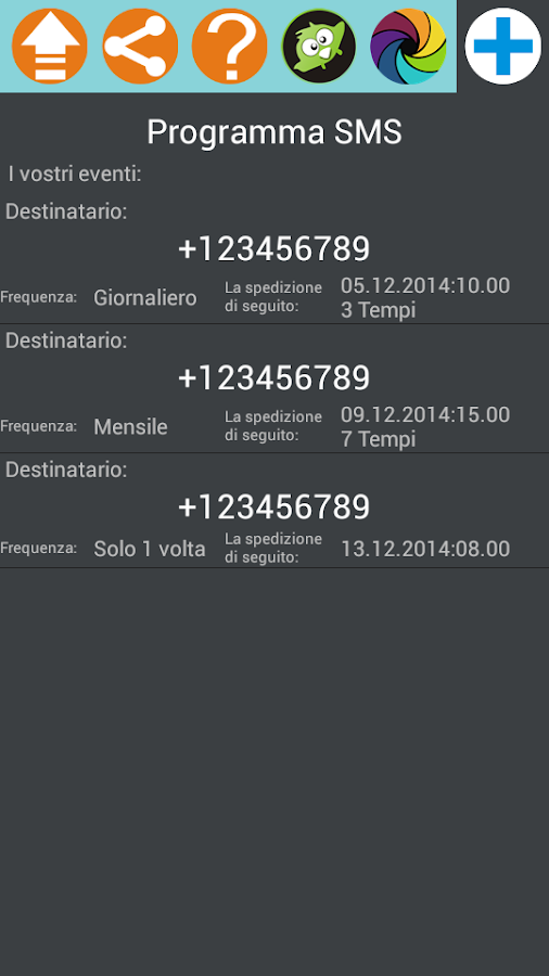    SMS Scheduler- screenshot  