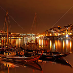 Porto by night by Antonio Amen - City,  Street & Park Night