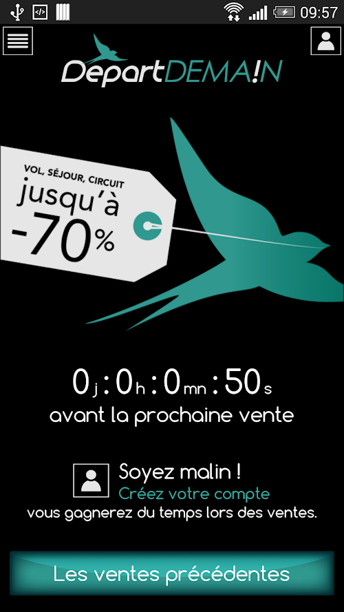 Android application Départ Demain screenshort