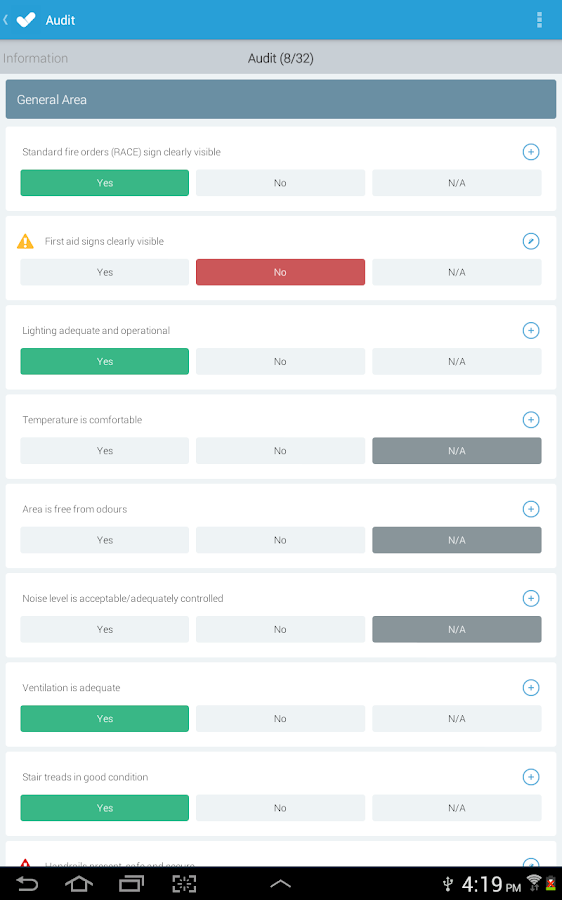 iAuditor Safety Checklists screenshot