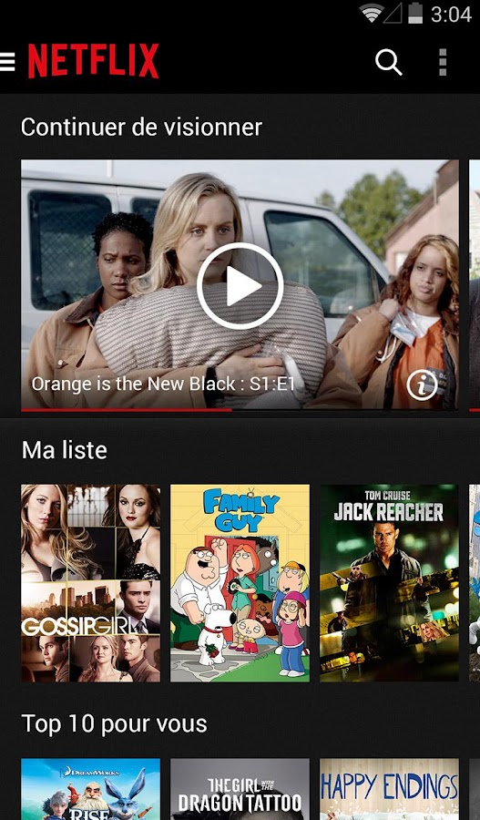 Netflix Applications Android sur Google Play
