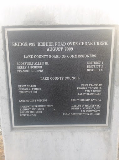 Bridge #95 Reeder Road over Cedar Creek