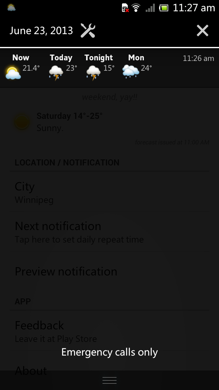 Android application Canada Weather - EarlyWeather screenshort