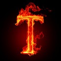 3D burning T code logo