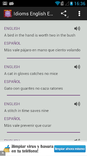 Idioms English Spanish