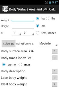 Body Surface & BMI Calculator Screenshots 0