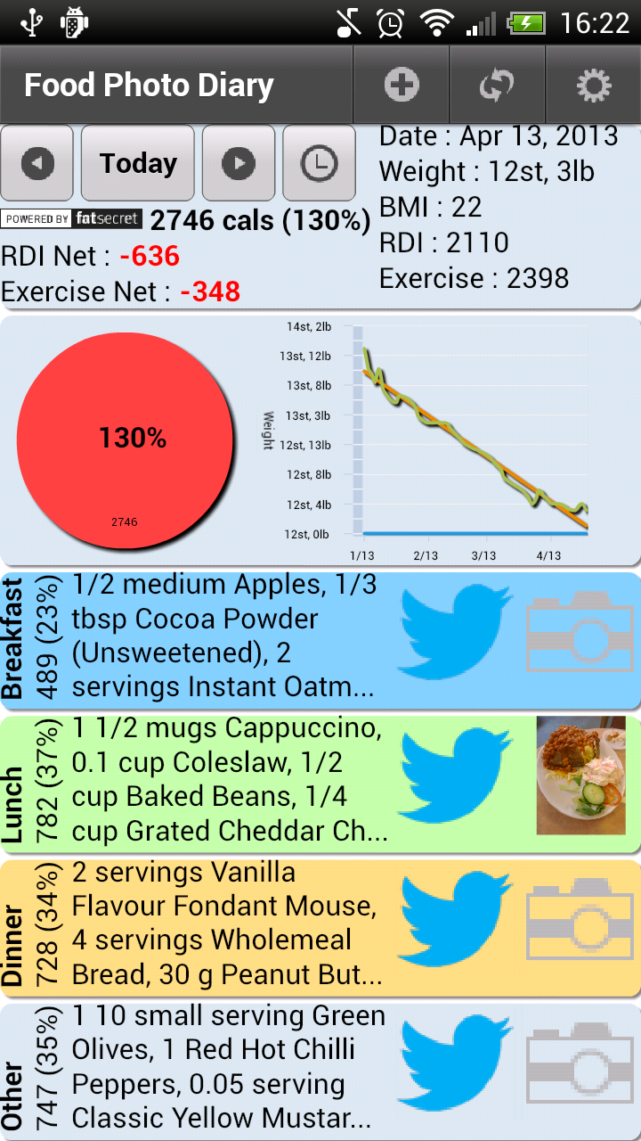 Food Photo Diary Screen 1