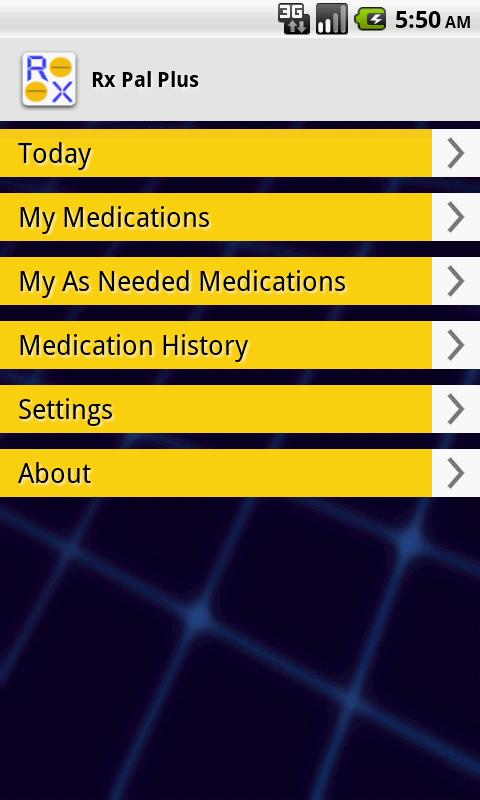 RX Pal Medication Reminder Screen 1
