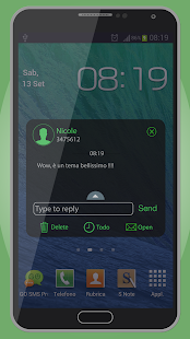 【免費個人化App】Black Green OS 8 GO SMS THEME-APP點子