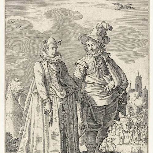 Paar, gekleed volgens de mode uit de Nederlanden, ca. 1610, Pieter de ...