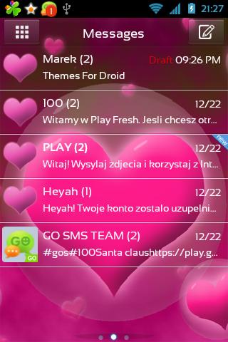 GO SMS Pro Theme Hearts