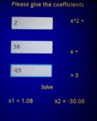 Quadratic Polinom Solver