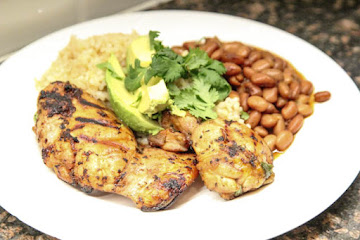 Pollo Asado with Rice & Beans