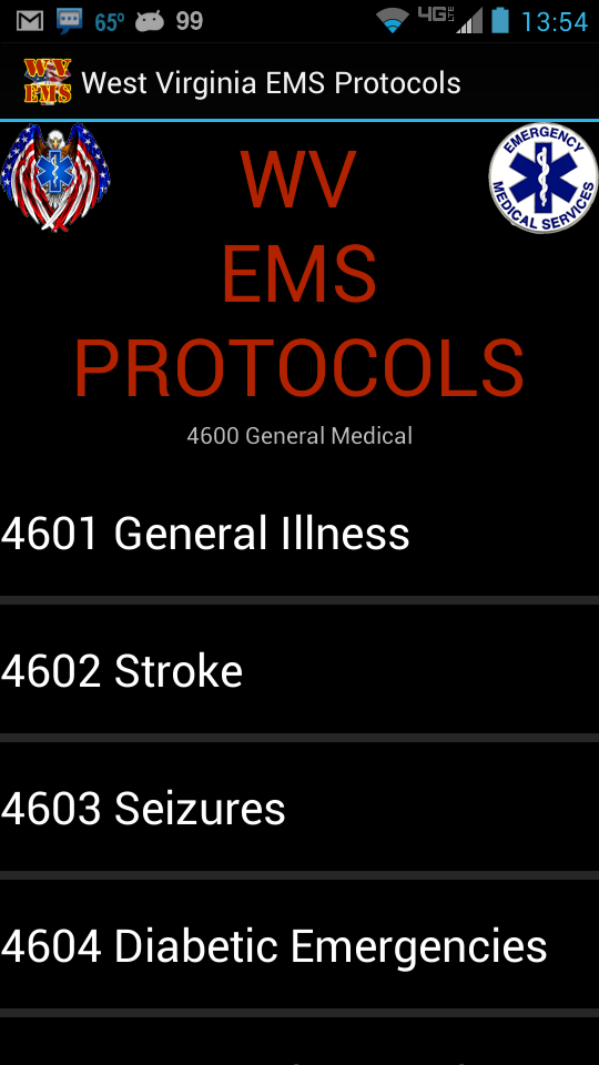 WV EMS Protocols Screen 3