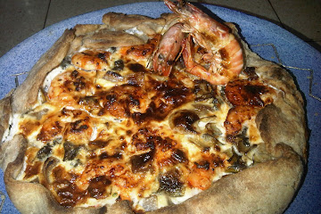 Sweet and Briny Shrimp Galette