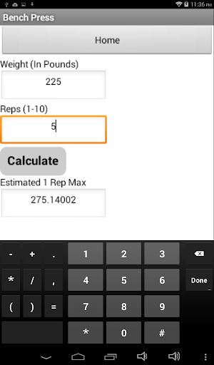 One Rep Max Calculator