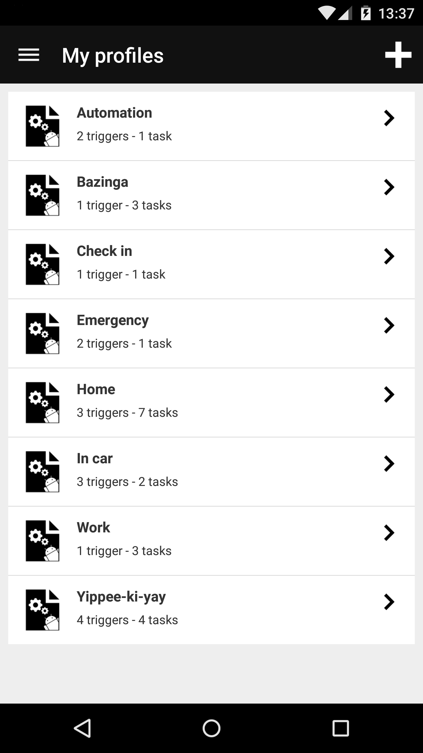 Android application Droid Automation - Pro Edition screenshort