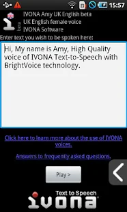 IVONA Amy UK English beta - screenshot thumbnail