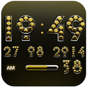 Digi Clock Widget Yellow Diamond