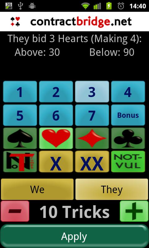 Android application Bridgescorer Pro screenshort