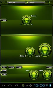Poweramp skin Black Lime v3.10