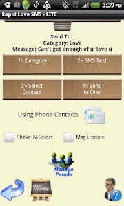 Rapid Love SMS - LITE screenshot 1