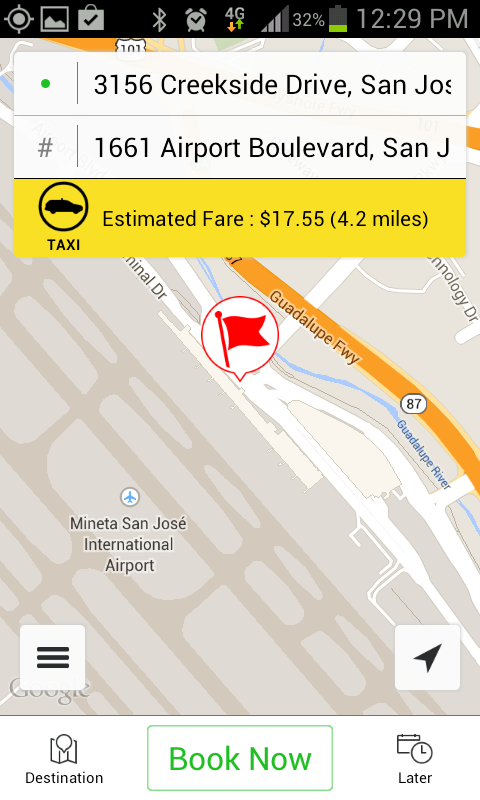 Yellow Cab Silicon Valley Taxi Screen 3