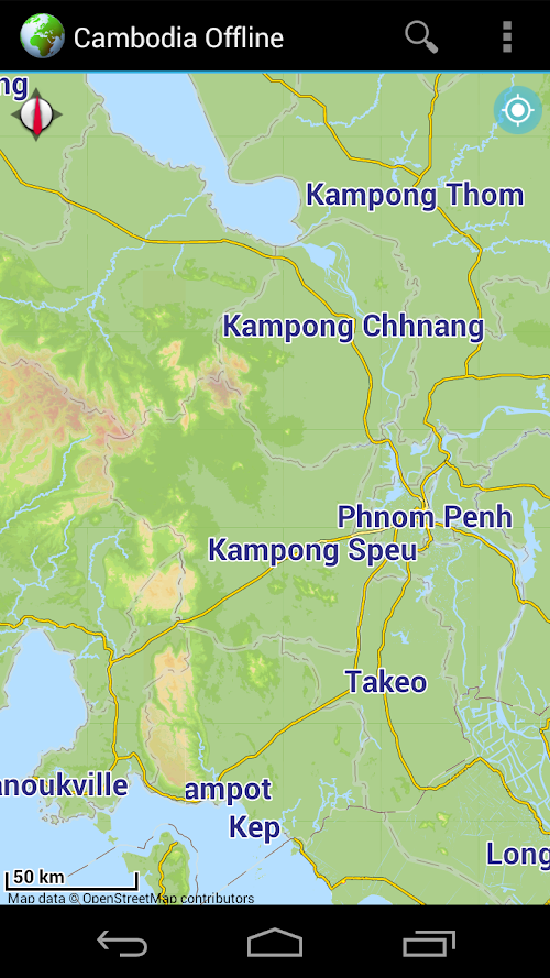 Android application Offline Map Cambodia screenshort