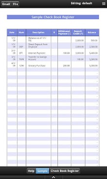 Check Book Register