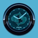 PISCES - Neon Blue Clock