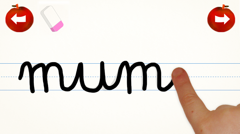 Cursive Words Writing Practice Screen 3