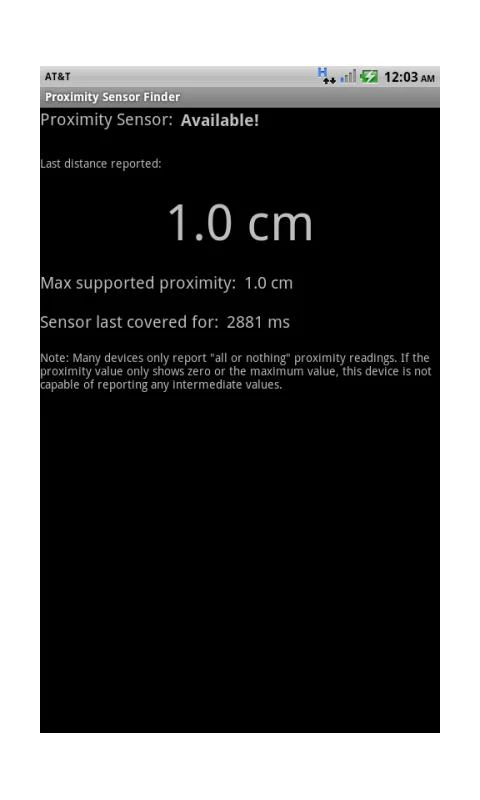Proximity Sensor Finder - screenshot