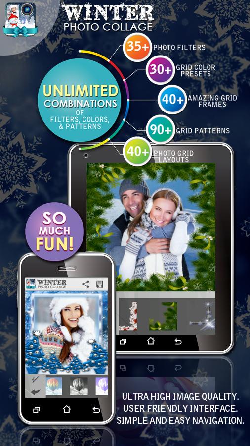 Winter Photo Collage Editor Screen 1